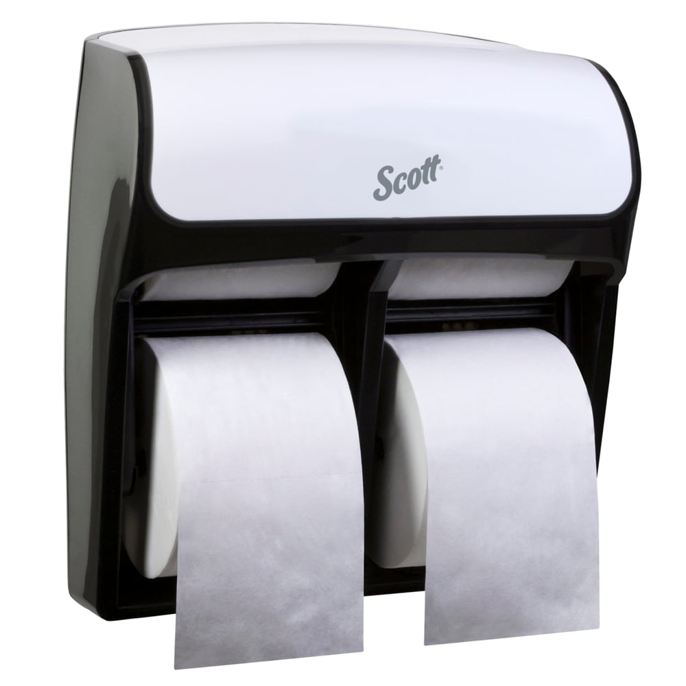 Scott® Pro™ High Capacity Coreless Standard Roll Toilet Paper Dispenser (44517), 4 Roll Capacity, White, 11.25" x 12.75" x 6.19" (Qty 1) - 44517