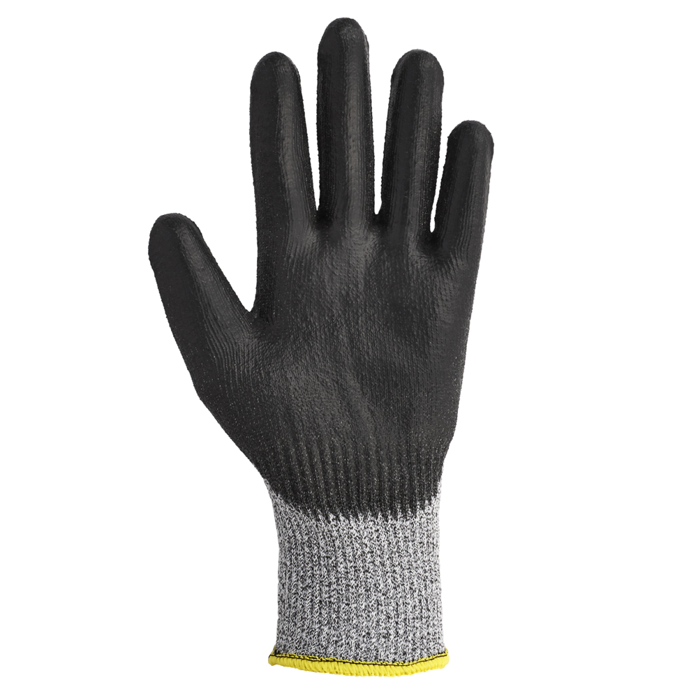 Gants enduits de polyuréthane résistant aux coupures de niveau 5 KleenGuard G60 (98237), noirs, grands, 12 paires/sac, 1 sac - 98237