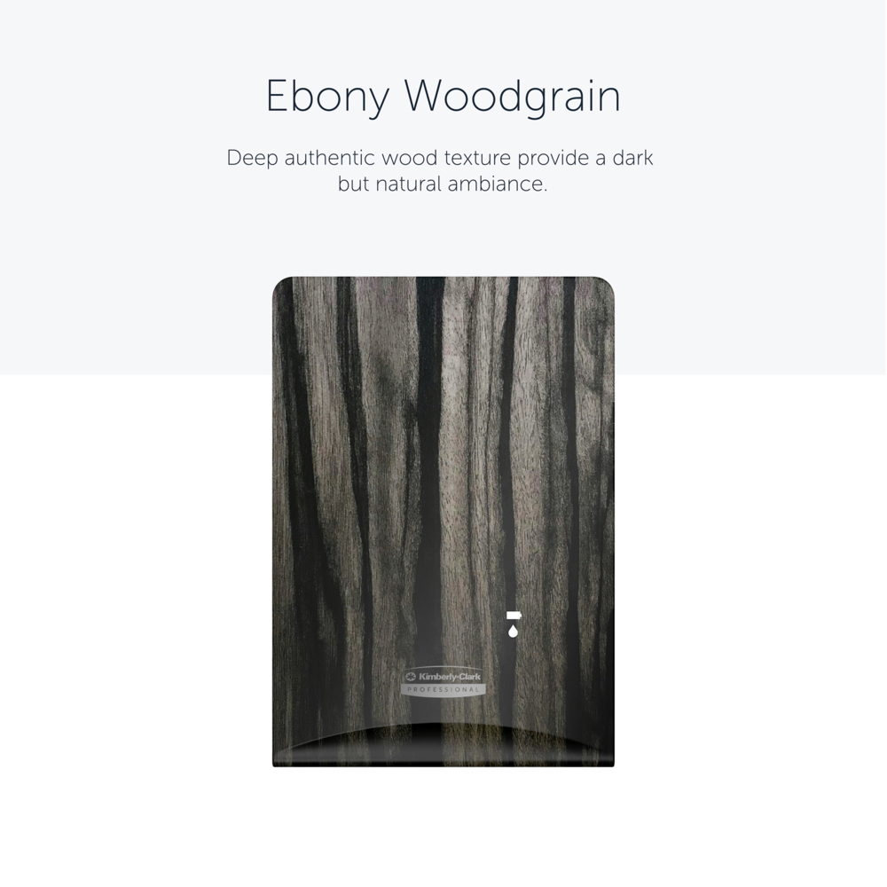 Kimberly-Clark Professional™ ICON™ Faceplate (58834), Ebony Woodgrain Design, for Automatic Soap and Sanitizer Dispenser; 1 Faceplate per Case - 58834