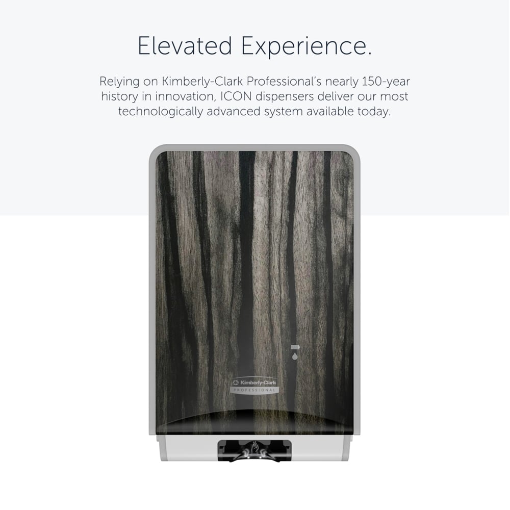 Kimberly-Clark Professional™ ICON™ Automatic Skin Care Dispenser (58754), with Ebony Woodgrain Design Faceplate, 11.5" x 7.5" x 3.98" (Qty 1) - 58754