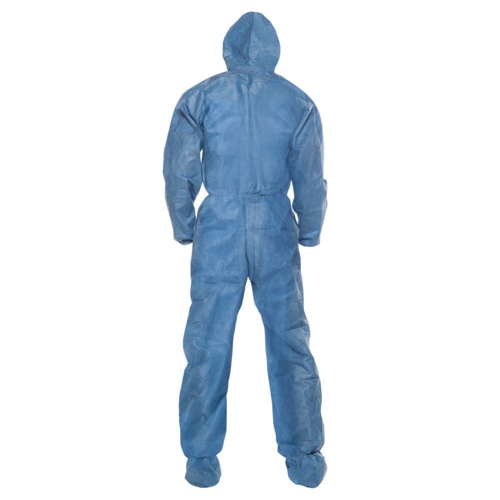 KleenGuard™ A20 Breathable Particle Protection Hooded Coveralls (58524), REFLEX Design, Zip Front, Hood, Boots, Blue, XL, (Qty 24) - 58524