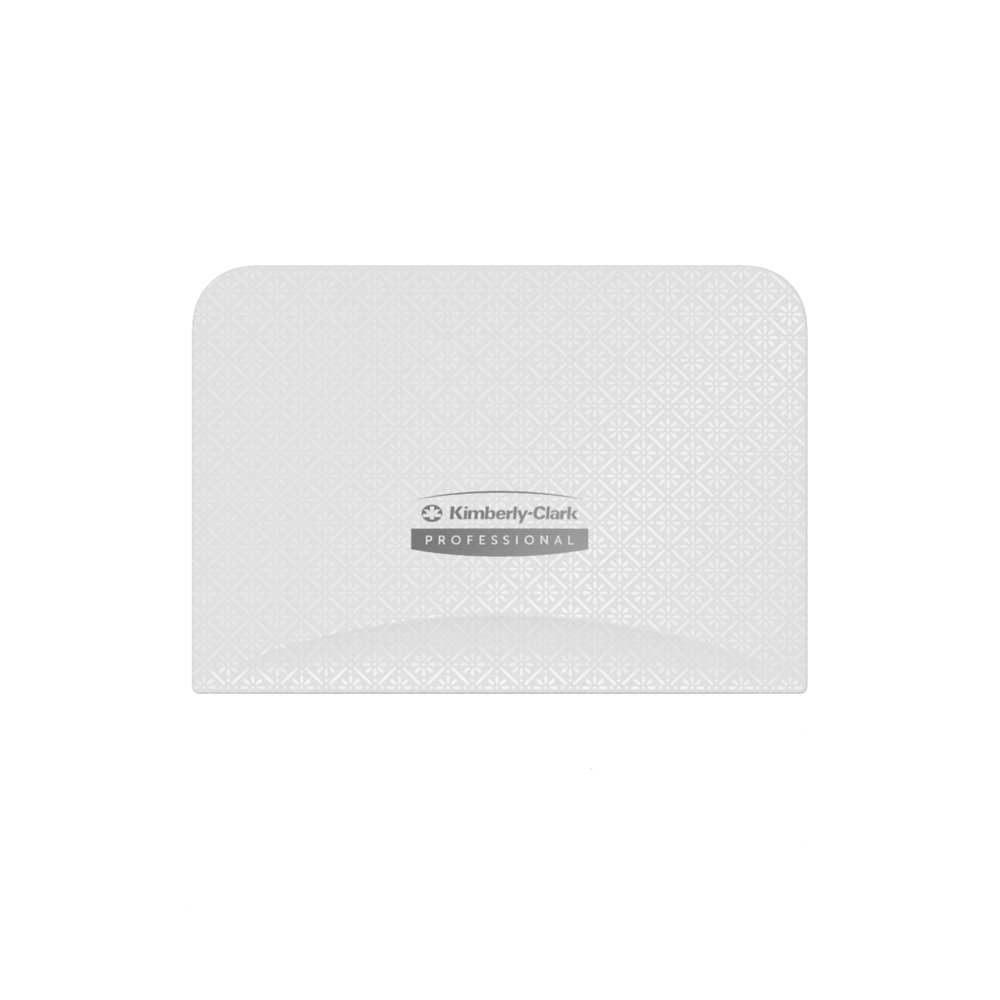 Plaque de revêtement ICON™ de Kimberly-Clark Professional (58771), au motif de mosaïque blanche, pour distributrice de deux rouleaux verticaux de papier hygiénique en rouleau standard sans mandrin; une plaque de revêtement par caisse - 58771