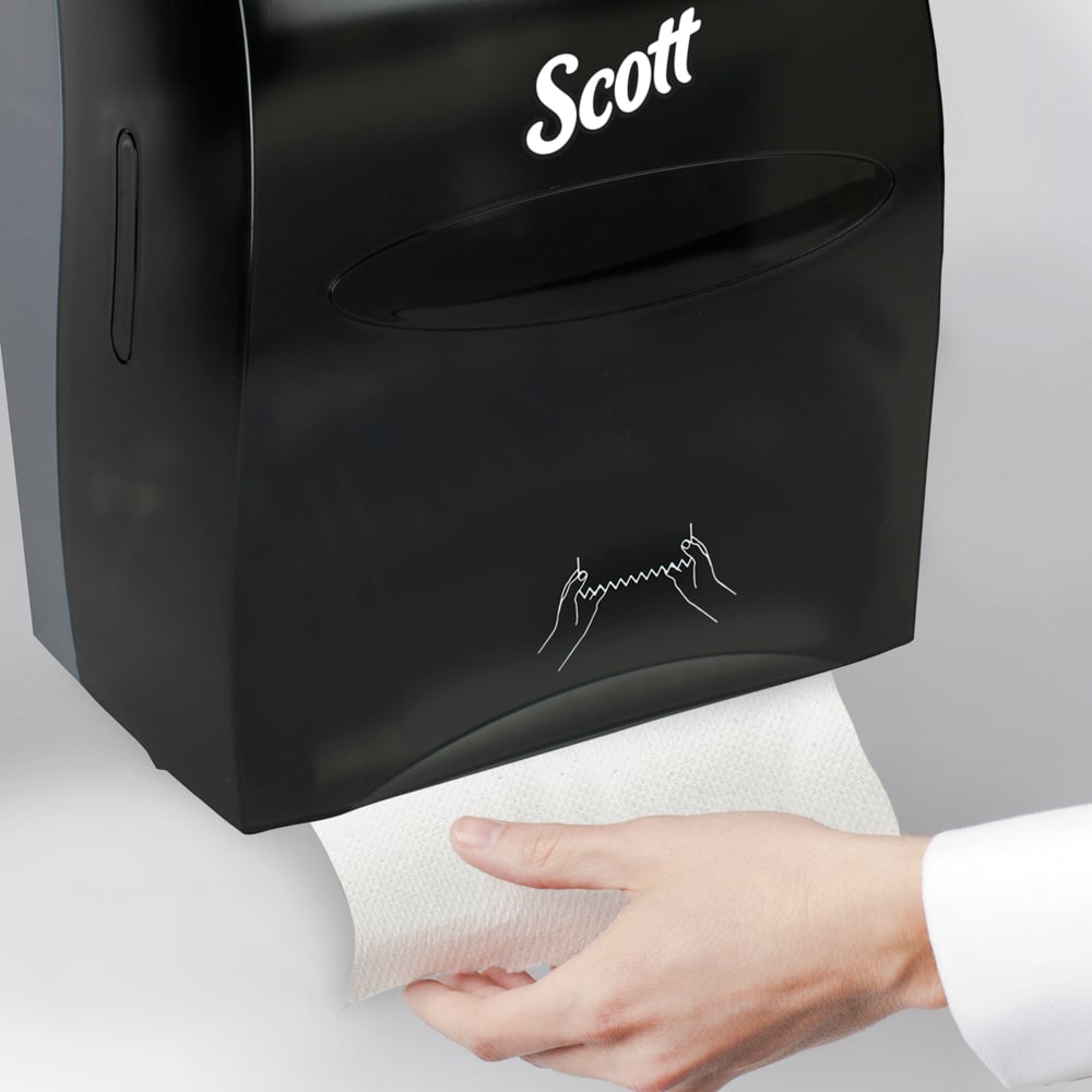 Scott® Essential™ Manual Hard Roll Towel Dispenser (46253), Black, 12.63" x 16.13" x 10.2" (Qty 1) - 46253