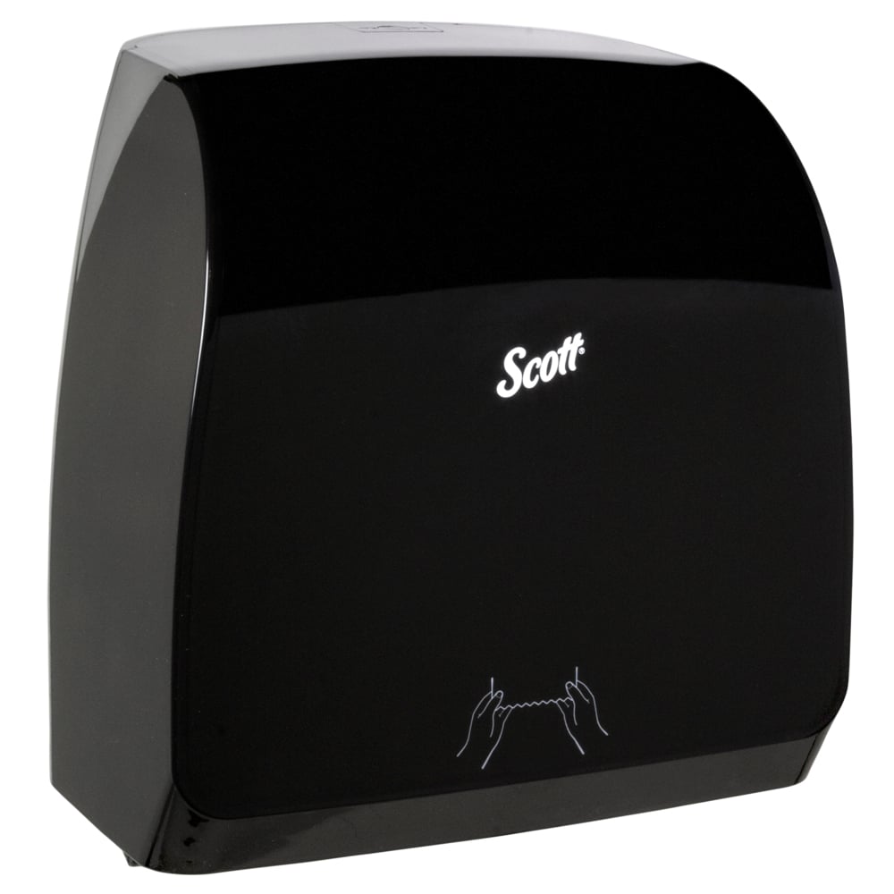 Scott® Slimroll™ Manual Towel Dispenser (47092), Black, for Scott® Orange Core Towels, 12.65" x 13.02" x 7.18" (Qty 1) - 47092