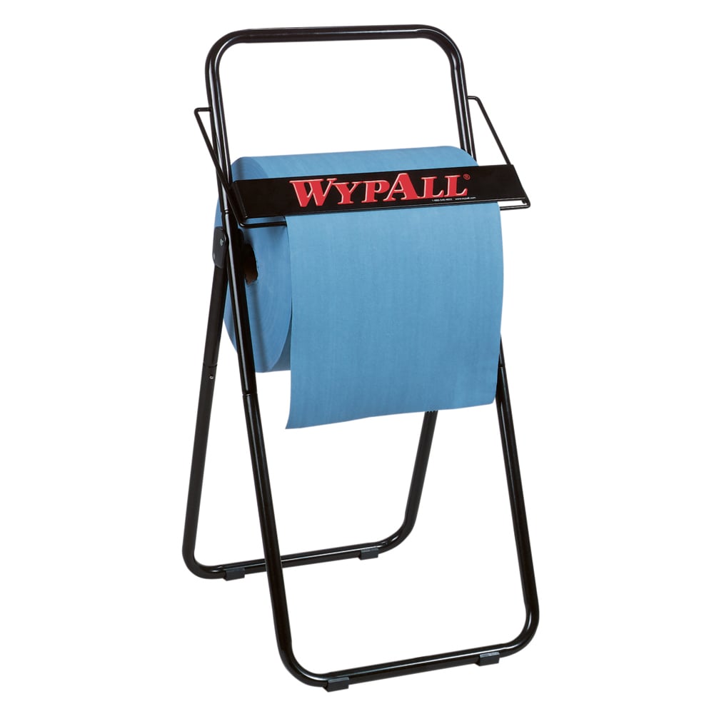 Distributrice de rouleau géant pour essuie-tout WypAll® et Kimtech™ (80596), noire, portative, sur pied, 42,67 cm x 46,99 cm x 83,82 cm (16,8 po x 18,5 po x 33 po) (qté 1);Distributrice de rouleau géant pour essuie-tout Wypall et Kimtech (80596), portative, sur pieds, 16,8 po x 18,5 po x 33 po, noire - 80596