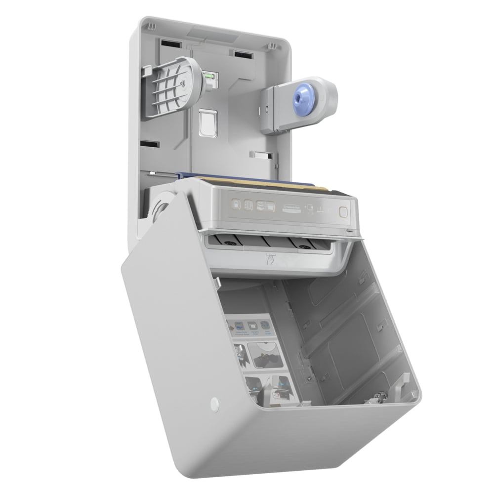 Distributrice automatique d’essuie-mains en rouleau ICON™ de Kimberly-Clark Professional (58710), avec motif de mosaïque blanche; une distributrice et une plaque de revêtement par caisse - 58710
