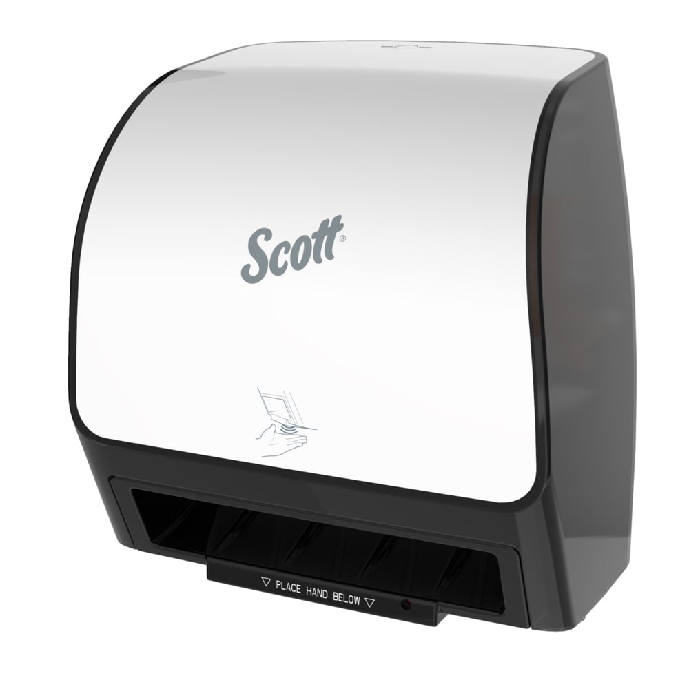 Scott® Electronic Slimroll™ Towel Dispenser (47261), White, for Scott® Pink Core Towels, 11.8" x 12.35" x 7.25" (Qty 1) - 47261