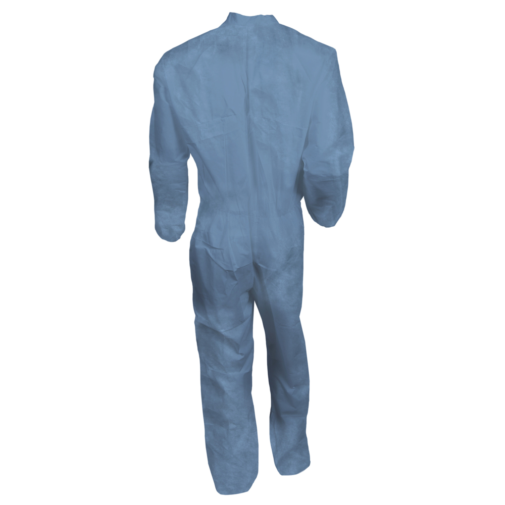 KleenGuard™ A65 Flame Resistant Coveralls (45313), Zip Front, Open Wrists & Ankles, ANSI Sizing, Anti-Static, Blue, Large, 25 / Case - 45313