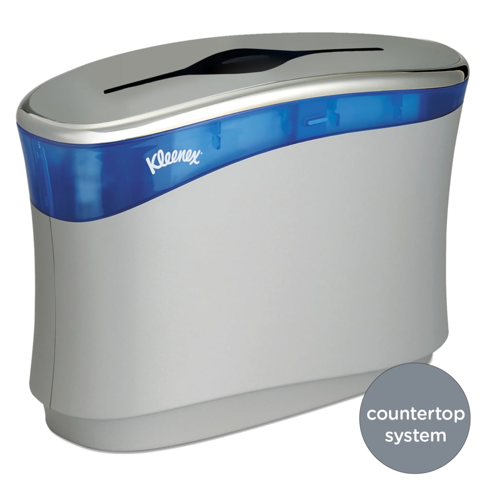 Kleenex® Reveal™ Countertop Folder Towel Dispenser (51904), Soft Grey, 13.3" x 9.0" x 5.2" (Qty 1) - 51904