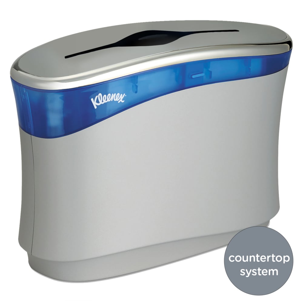 Kleenex® Reveal™ Countertop Folded Towel Dispenser (51904), Soft Grey, 13.3" x 9.0" x 5.2" (Qty 1) - 51904