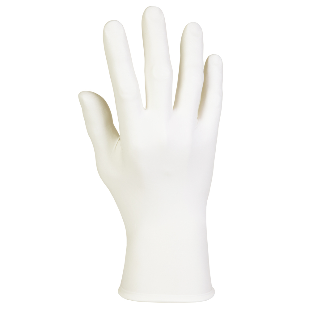 Gants en nitrile bleus Kimtech G5 (56862), pour les salles blanches de classe 5 ISO ou supérieures, fini bisque, ambidextres, 12 po, TG, emballage double, 100/sac, 10 sacs, 1 000 gants/caisse - 56862