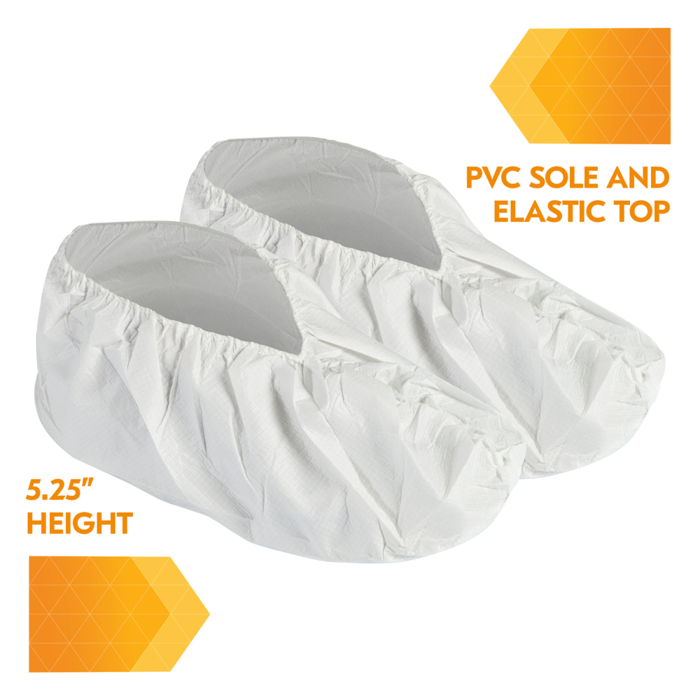 KleenGuard™ A40 Shoe Cover (44492), Large Disposable Shoe Covers, White, 400 Units / Case - 44492
