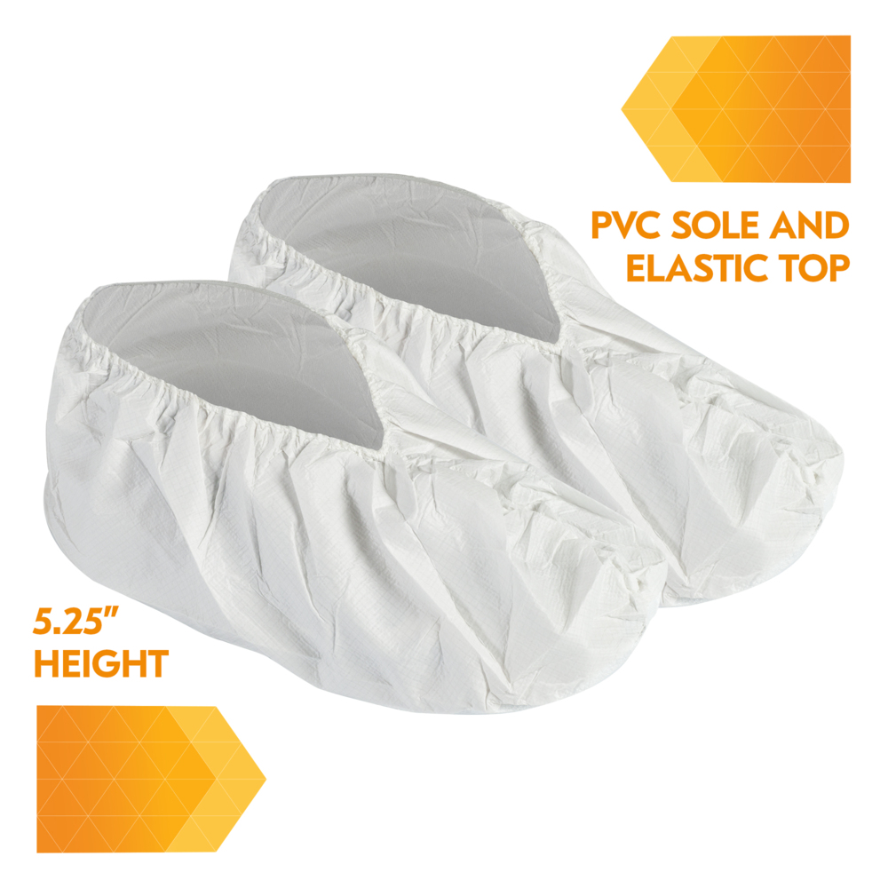 KleenGuard™ A40 Shoe Cover (44492), Large Disposable Shoe Covers, White, (400 Shoe Covers/Case) - 44492