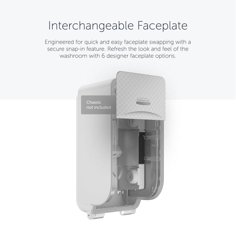 Kimberly-Clark Professional™ ICON™ Faceplate (58761), Silver Mosaic Design, for Coreless Standard Roll Vertical Toilet Paper Dispensers 2 Roll (Qty 1) - 58761