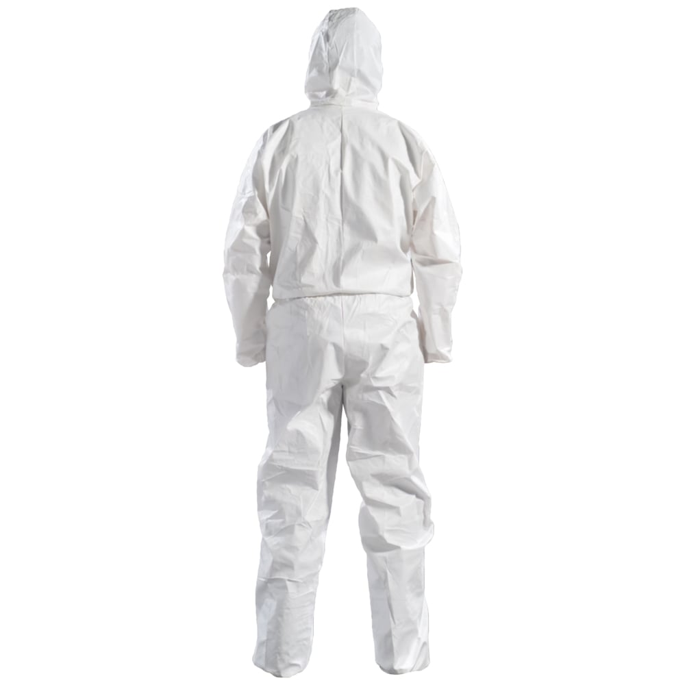 KLEENGUARD A50 Breathable Splash & Particle Protection Coveralls - Hooded / White / L - 51926