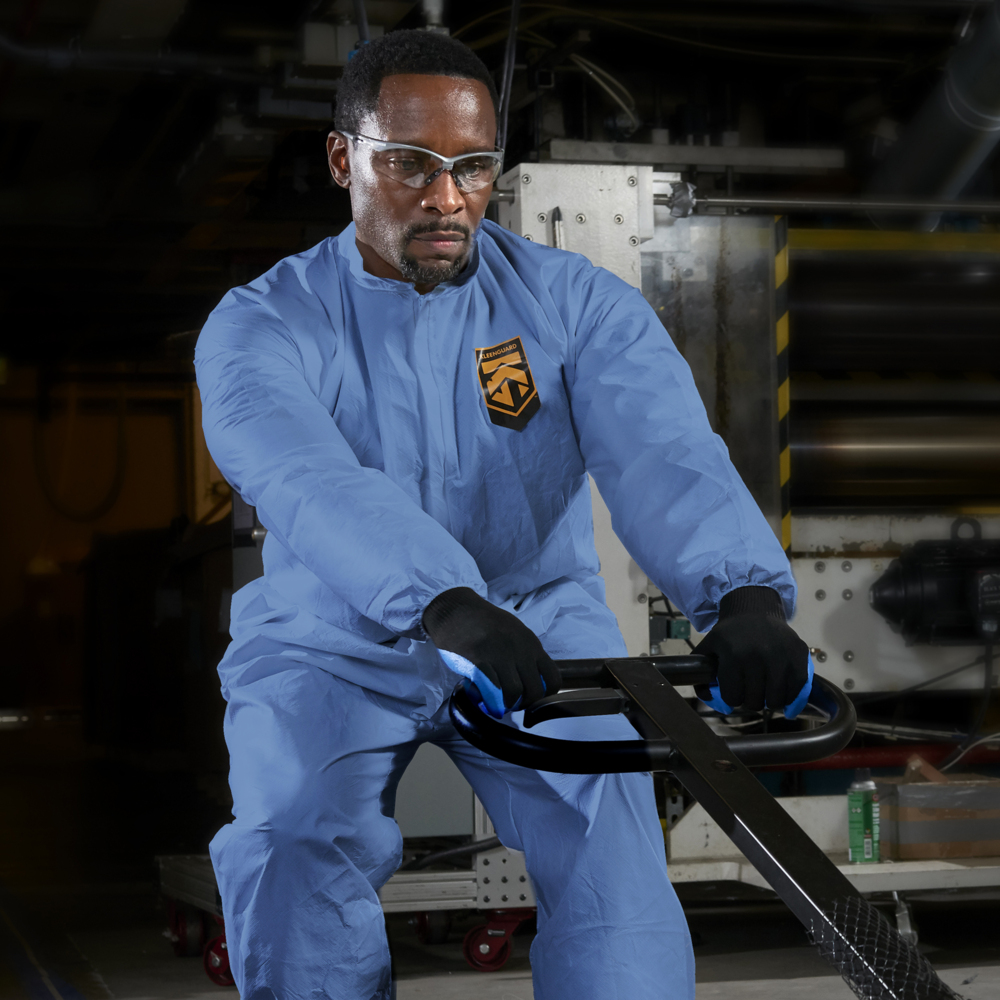 KleenGuard™ A20 Breathable Particle Protection Coveralls (58533), REFLEX Design, Zip Front, Blue, Large, 24 / Case - 58533