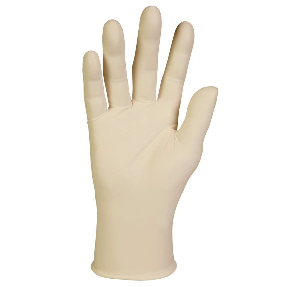 Kimtech™ G5 Latex Gloves (56808), ISO Class 5 or Higher Cleanrooms, 8 Mil, Ambidextrous, 10”, XL, Natural Color, 100 / Box, 10 Boxes, 1,000 Gloves / Case - 56808