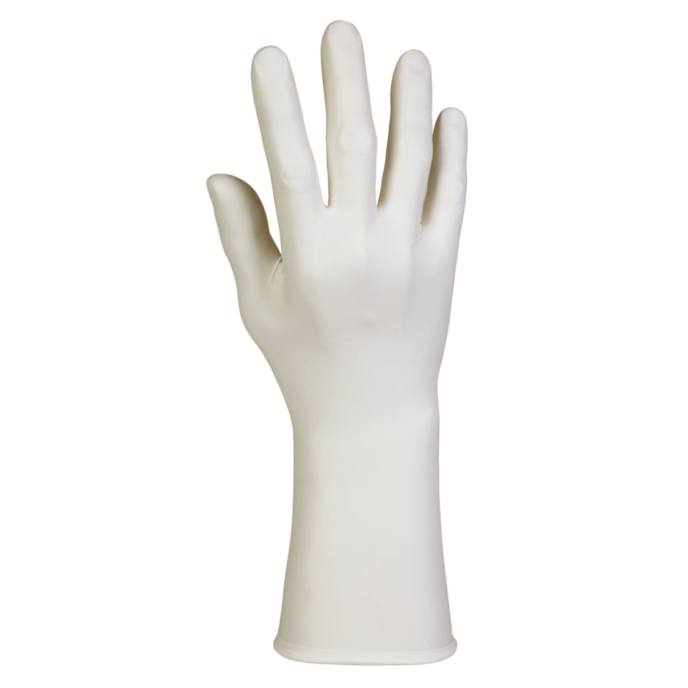 Gants stériles en nitrile blanc stériles Kimtech G3 (56888), pour les salles blanches de classe 4 ISO ou supérieures, 6 mil, spécifiques à la main, 12 po, taille 6, 200 paires/caisse, 4 sacs de 50 paires - 56888