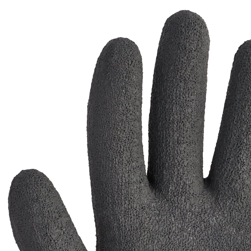 KleenGuard™ G40 Latex Coated Gloves (97274), Black & Grey, XXL (11), 60 Pairs/ Case, 5 Bags of 12 Pairs - 97274