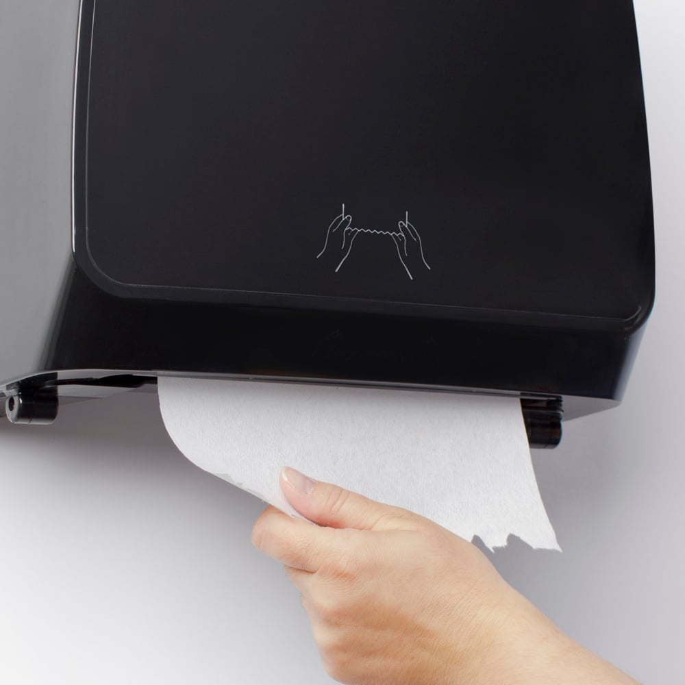 Scott® Slimroll™ Manual Towel Dispenser (47089), Black, for Scott® Pink Core Towels, 12.65" x 13.02" x 7.18" (Qty 1) - 47089