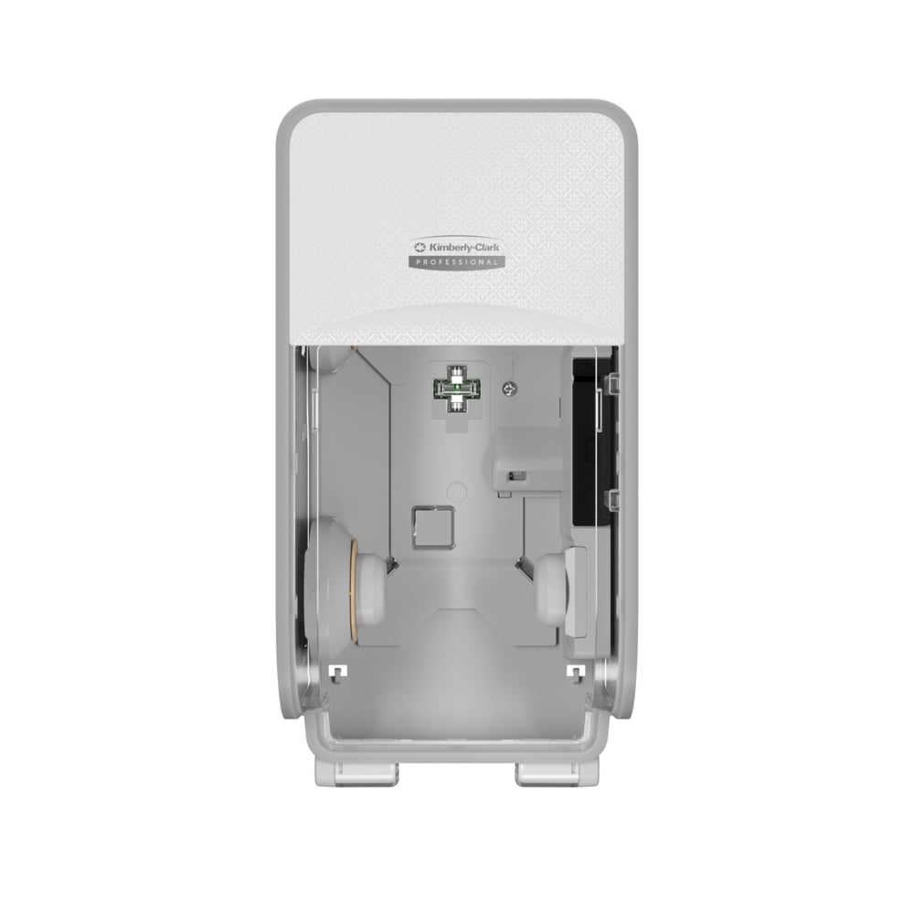 Kimberly-Clark Professional™ ICON™ Coreless Standard Roll Vertical Toilet Paper Dispenser 2 Roll (58711), with White Mosaic Design Faceplate, 12.95" x 6.5" x 6.35" (Qty 1) - 58711