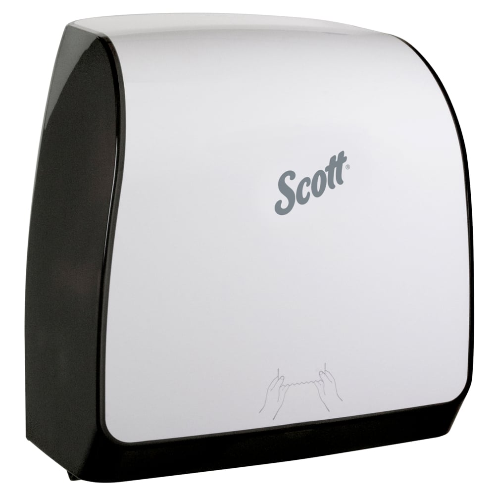 Scott® Slimroll™ Manual Towel Dispenser (47071), White, for Scott® Pink Core Towels, 12.65" x 13.02" x 7.18" (Qty 1) - 47071