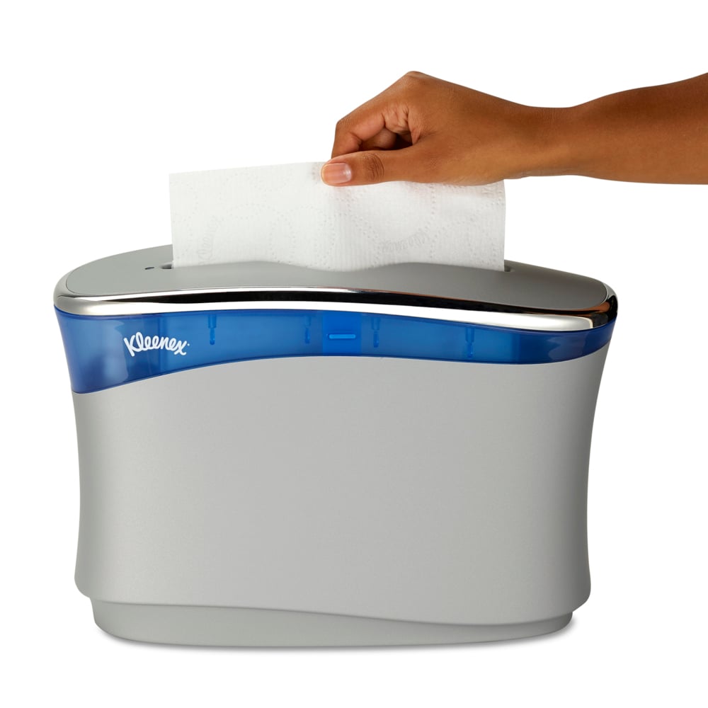 Kleenex® Reveal™ Countertop Folded Towel Dispenser (51904), Soft Grey, 13.3" x 9.0" x 5.2" (Qty 1) - 51904