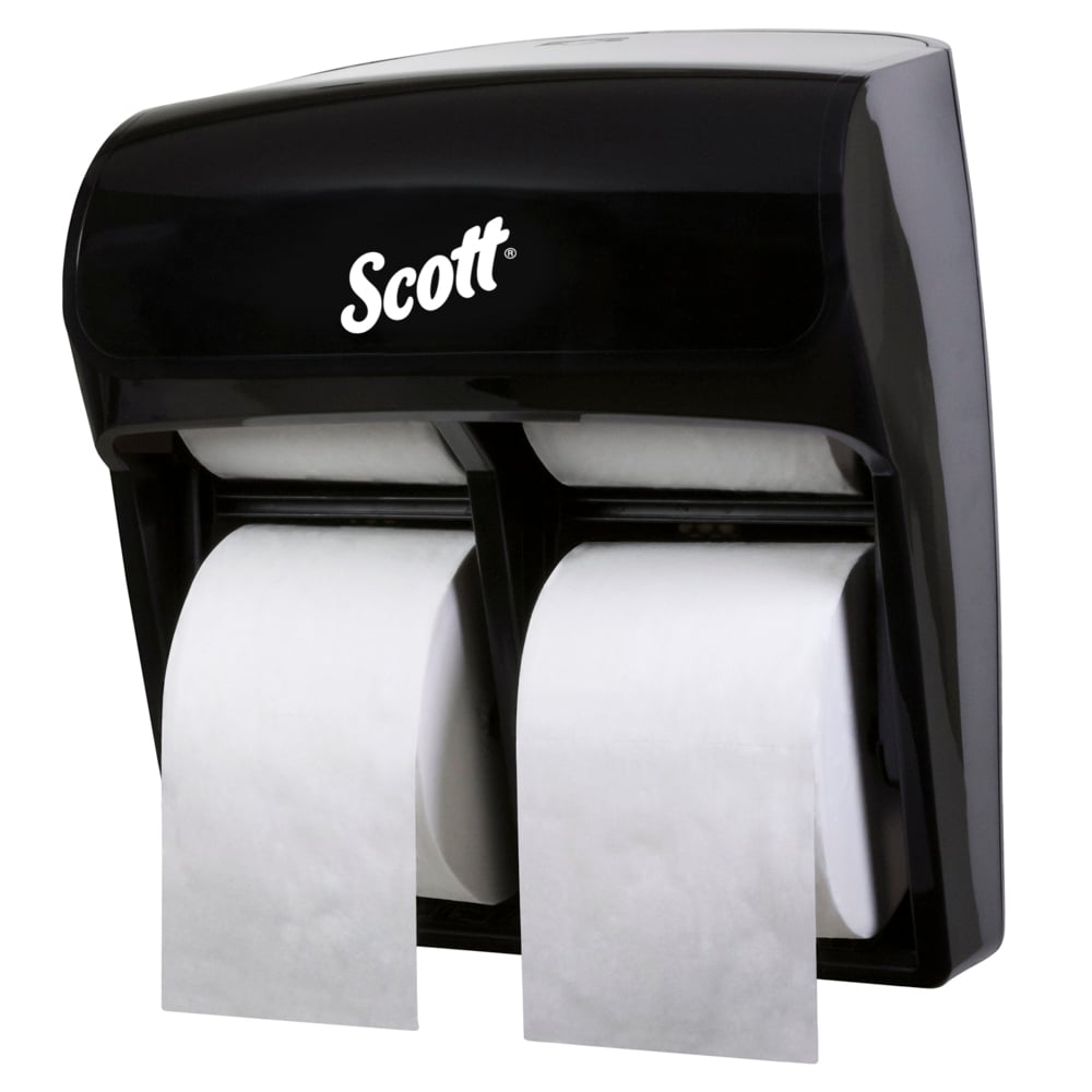 Scott® Pro™ High Capacity Coreless Standard Roll Toilet Paper Dispenser (44518), 4 Roll Capacity, Black, 11.25" x 12.75" x 6.19" (Qty 1) - 44518