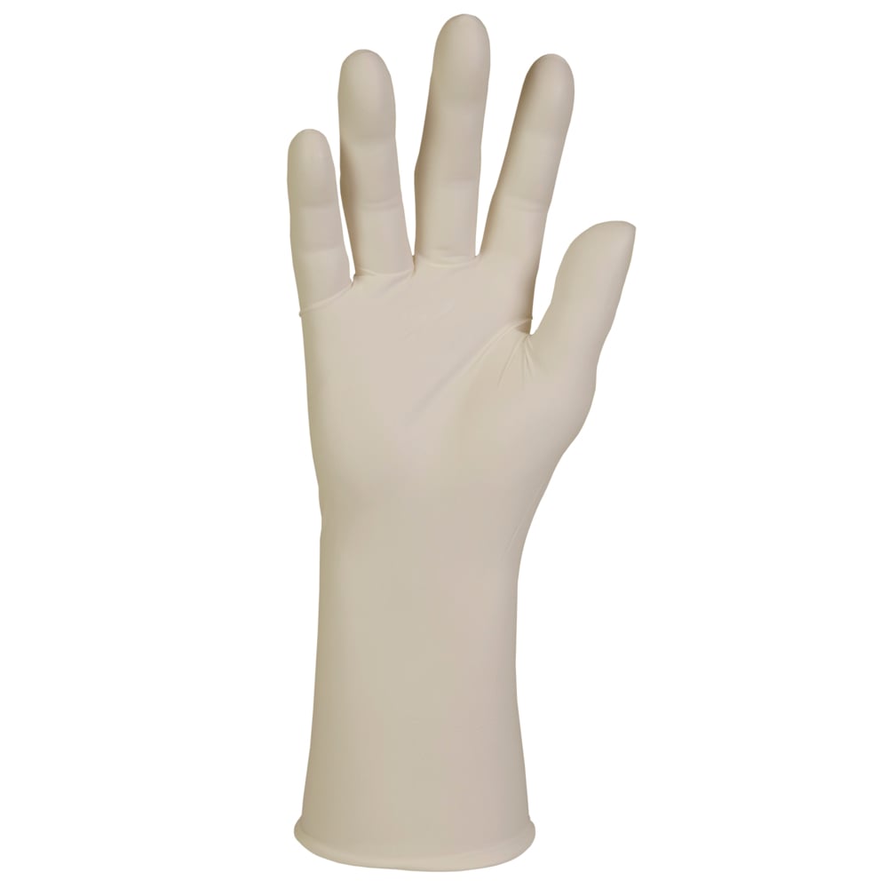 Kimberly-Clark™  PFE-Xtra Latex Exam Gloves (50504), 10.2 Mil, Ambidextrous, 12”, XL, Natural Color, 50 / Box, 10 Boxes, 500 Gloves / Case - 50504