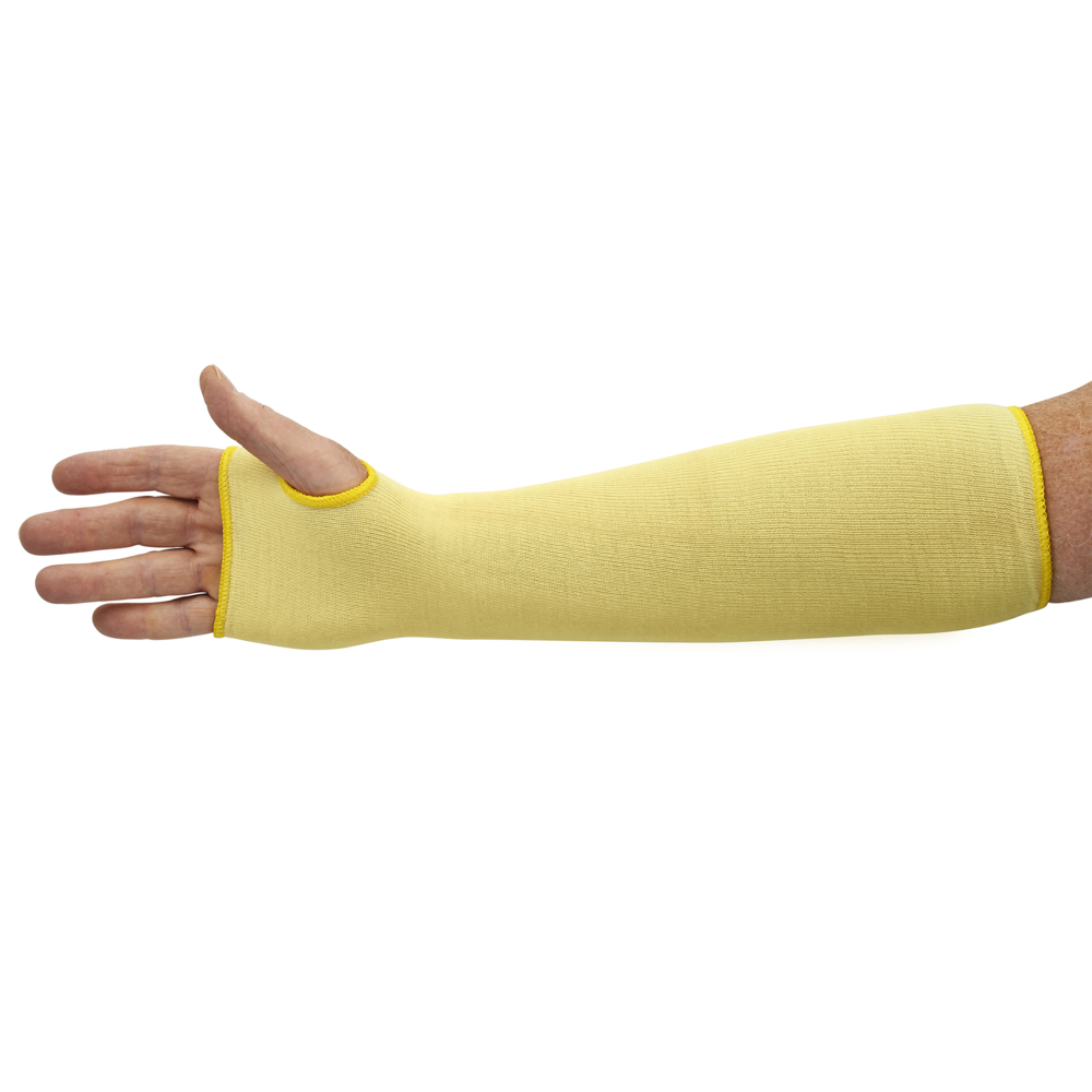KleenGuard™ G60 Level 2 Cut Resistant Sleeve (90070), Yellow, With Thumbhole, One Size, Ambidextrous, 18” Long, 60 Sleeves / Case - 90070