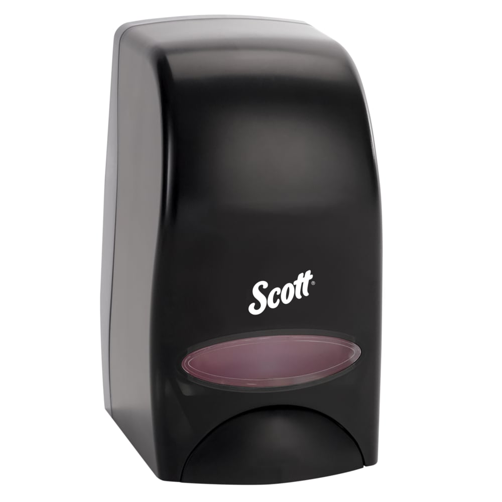 Scott® Essential™ High Capacity Manual Soap and Hand Sanitizer Dispenser (92145), Black, 1.0 L capacity, 4.85" x 8.36" x 5.43" (Qty 1) - 92145