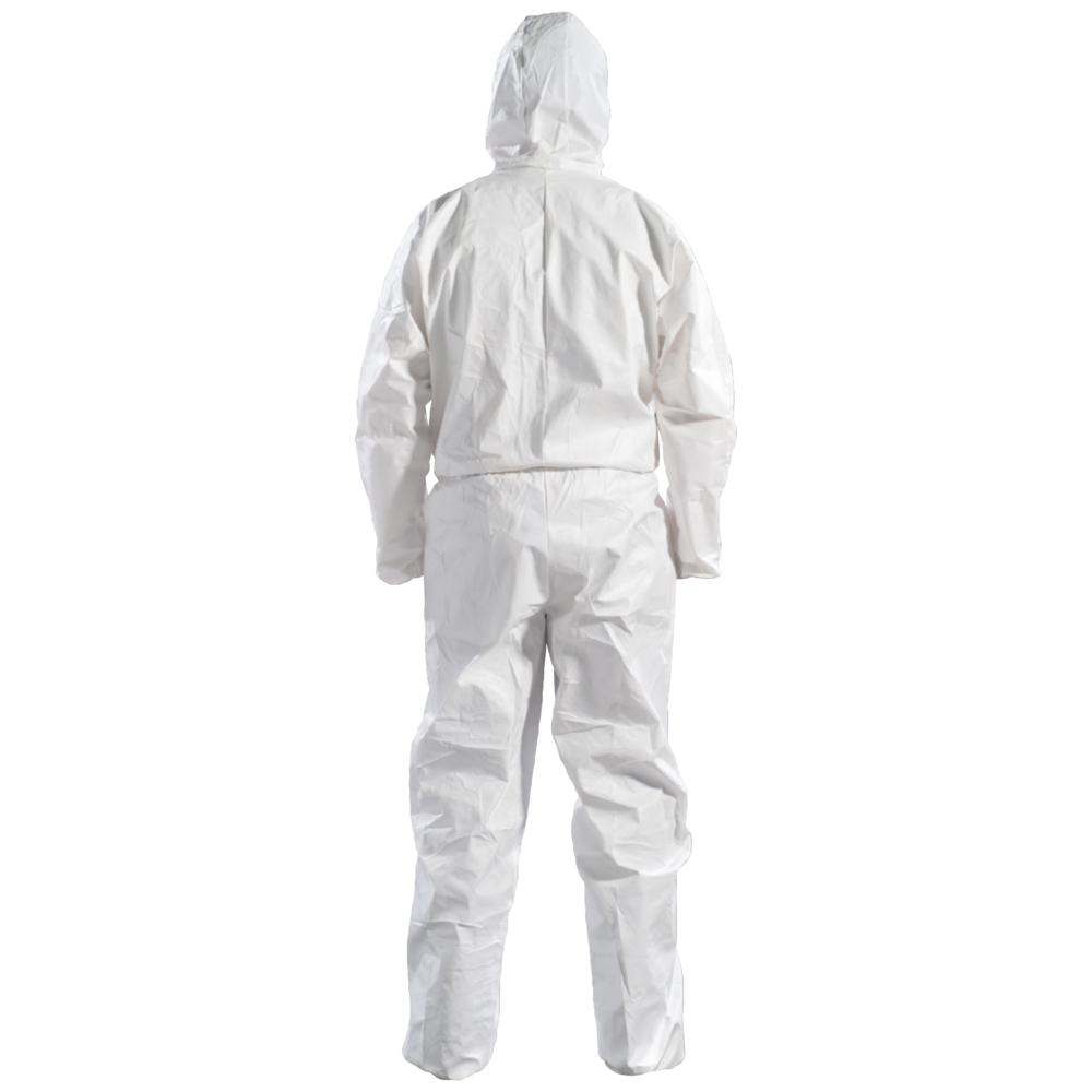 KLEENGUARD A50 Breathable Splash & Particle Protection Coveralls - Hooded / White / M - 51925