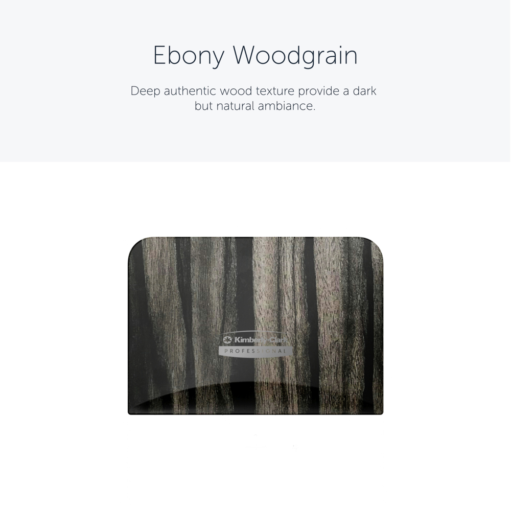 Kimberly-Clark Professional™ ICON™ Faceplate (58831), Ebony Woodgrain Design, for Coreless Standard Roll Toilet Paper Dispenser 2 Roll Vertical; 1 Faceplate per Case - 58831