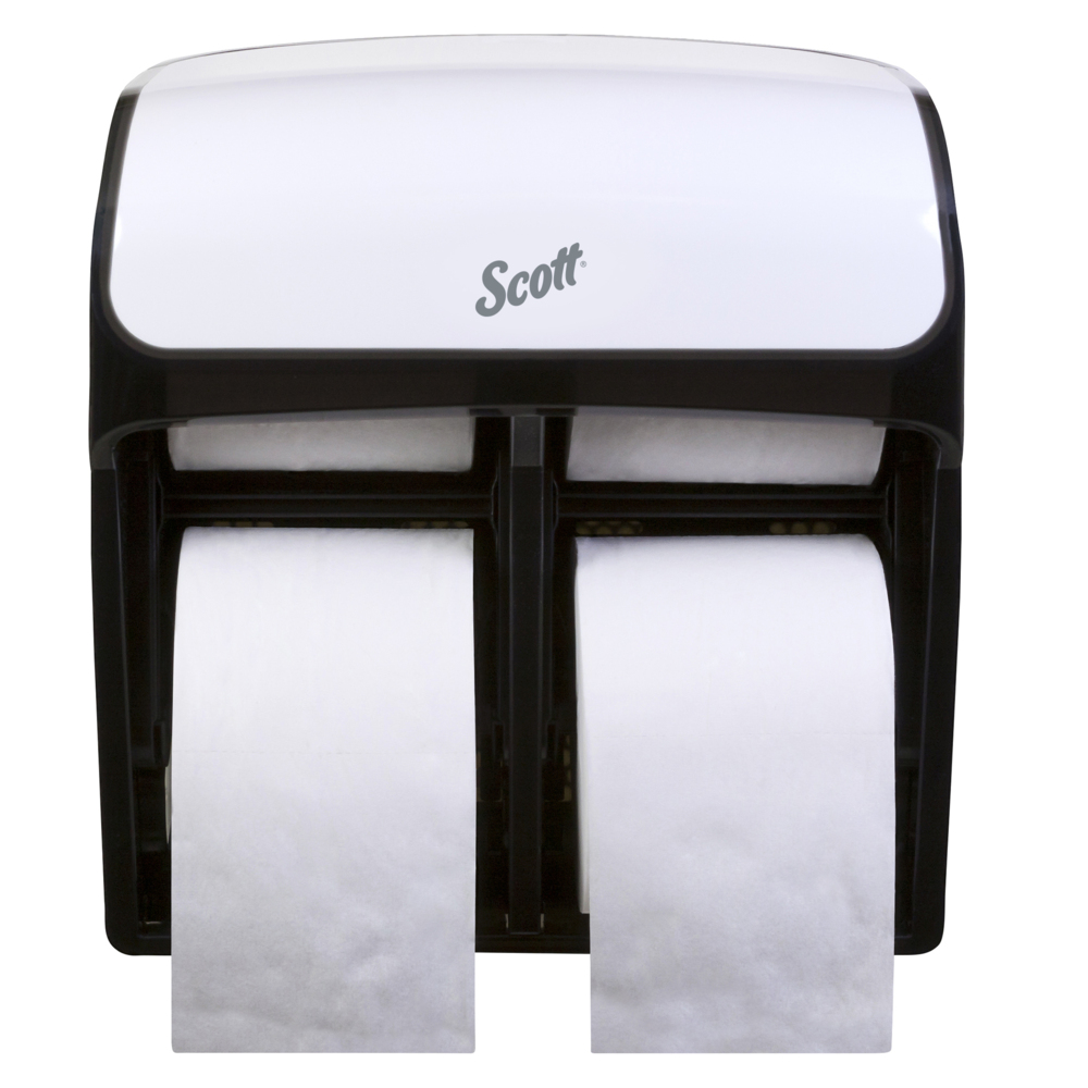 Scott® Pro™ High Capacity Coreless Standard Roll Toilet Paper Dispenser (44517), 4 Roll Capacity, White, 11.25" x 12.75" x 6.19" (Qty 1) - 44517