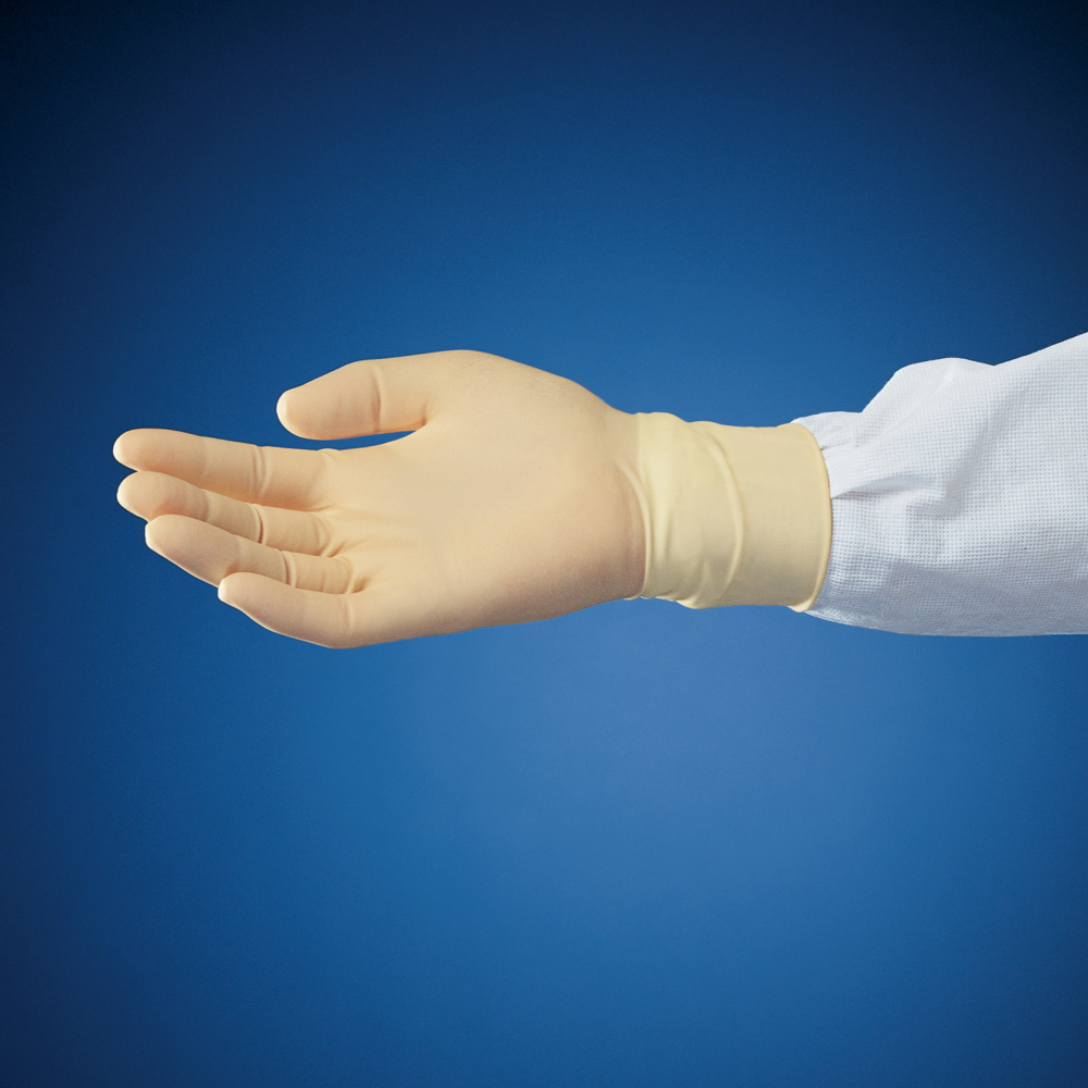 Kimtech™ G3 Latex Gloves (56816), ISO Class 4 or Higher Cleanrooms, 8 Mil, Ambidextrous, 12”, XL, Natural Color, 100 / Box, 10 Boxes, 1,000 Gloves / Case - 56816