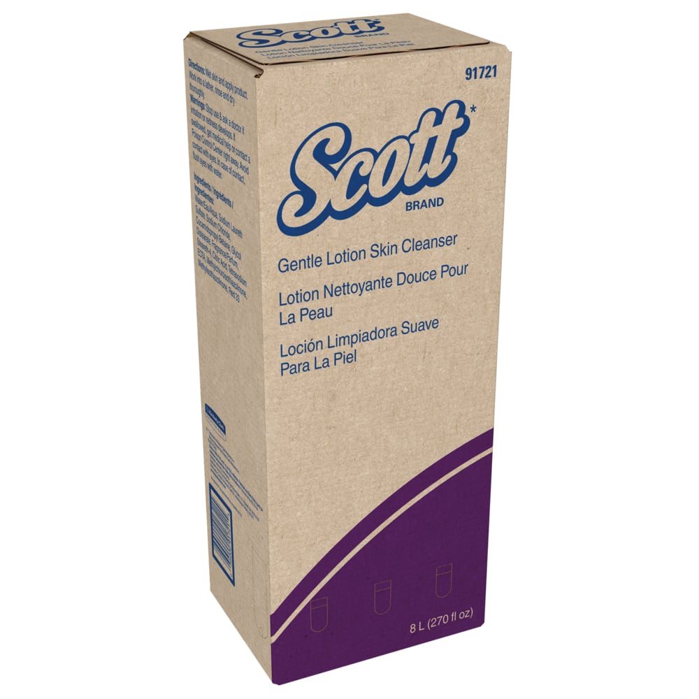 Scott® Gentle Lotion Skin Cleanser (91721), 8.0 L Bottles, Pink, Floral Scent, (2 Bottles/Case) - 91721