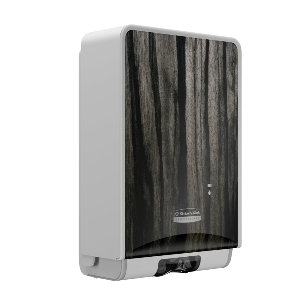 Kimberly-Clark Professional™ ICON™ Automatic Soap and Hand Sanitizer Dispenser (58754), with Ebony Woodgrain Design Faceplate, 11.5" x 7.5" x 3.98" (Qty 1) - 58754
