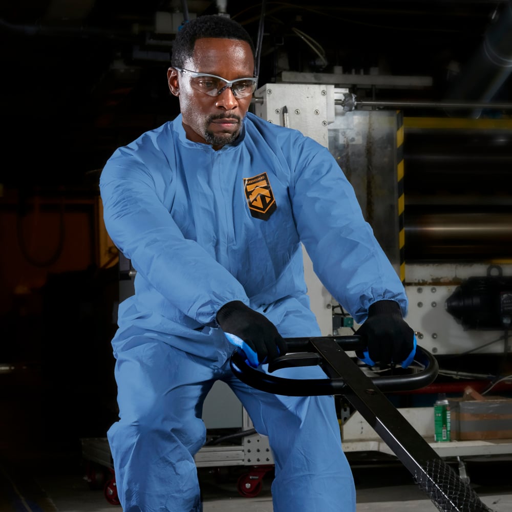 KleenGuard™ A20 Breathable Particle Protection Coveralls (58532), REFLEX Design, Zip Front, Blue, Medium, 24 / Case - 58532