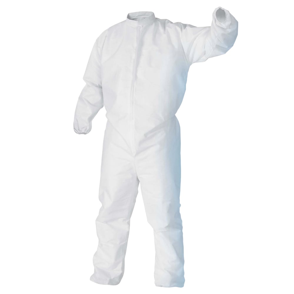 Kimtech™ A5 Clean Processed Cleanroom Coveralls (88844), Mandarin Collar, Thumb Loops, Reflex Design, Large, 25 / Case - 88844