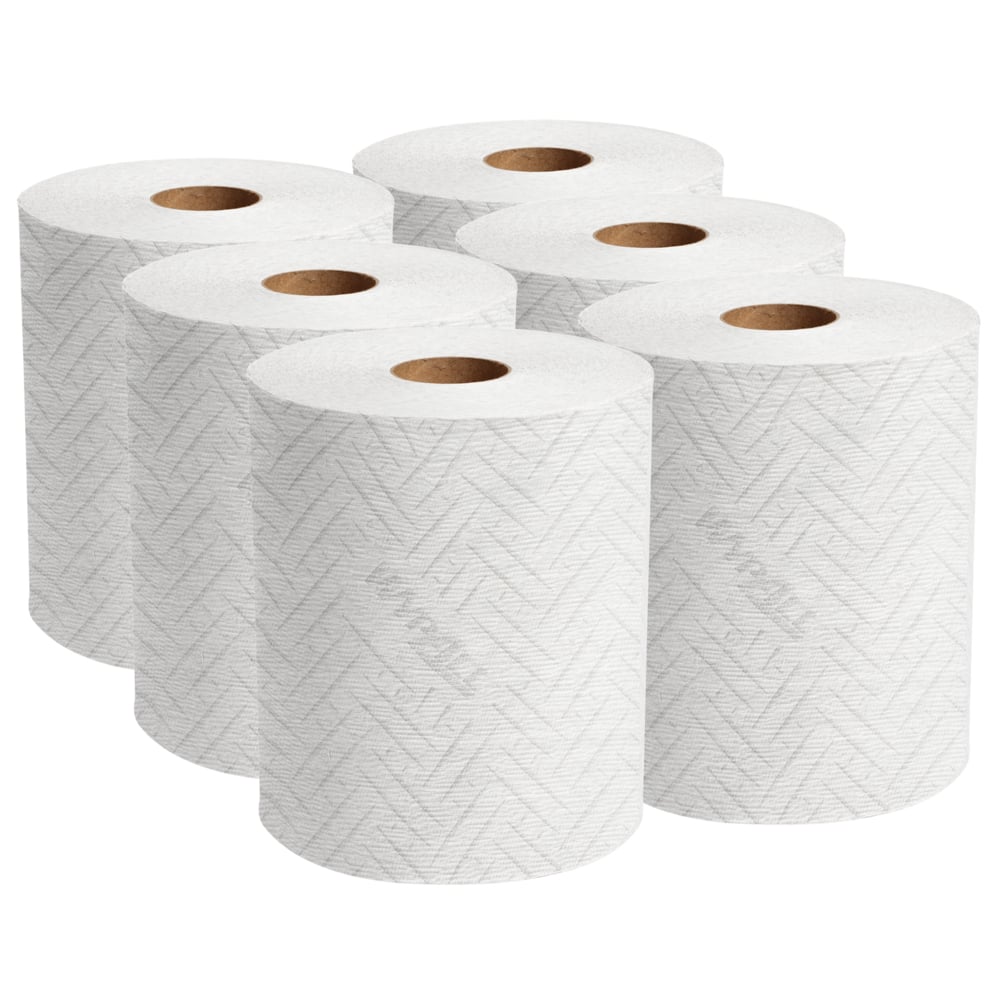 Lingettes de nettoyage léger WypAll® REACH™ L10 General Clean (53734), Rouleau à distribution centrale de lingettes pour la distributrice WypAll REACH (53688), 340 feuilles/rouleau, 6 rouleaux/caisse, 2 040 feuilles/caisse - 53734