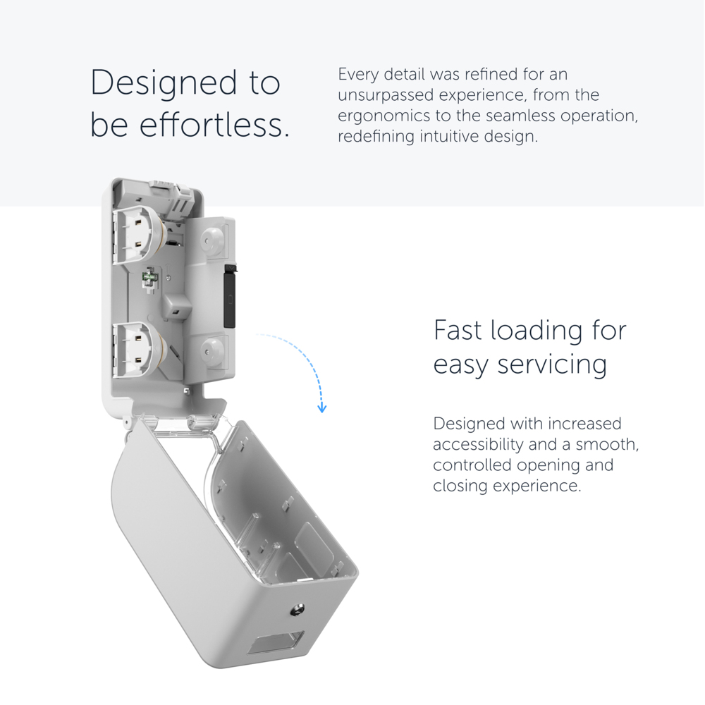 Kimberly-Clark Professional™ ICON™ Coreless Standard Roll Vertical Toilet Paper Dispenser 2 Roll (58711), with White Mosaic Design Faceplate, 12.95" x 6.5" x 6.35" (Qty 1) - 58711