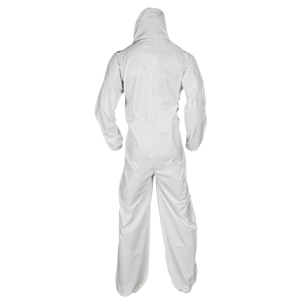 KleenGuard™ A20 Breathable Particle Protection Hooded Coveralls (49127), REFLEX Design, Zip Front, Hood, Boots, White, 4XL, 20 / Case - 49127