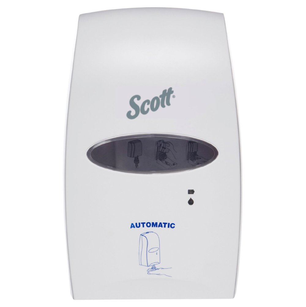 Boîte distributrice électronique à cartouche de produits pour les soins de la peau sans contact Scott Essential (92147), 7,25 po x 11,5 po x 4,0 po, 1,2 litre, blanc, 1/caisse - 92147