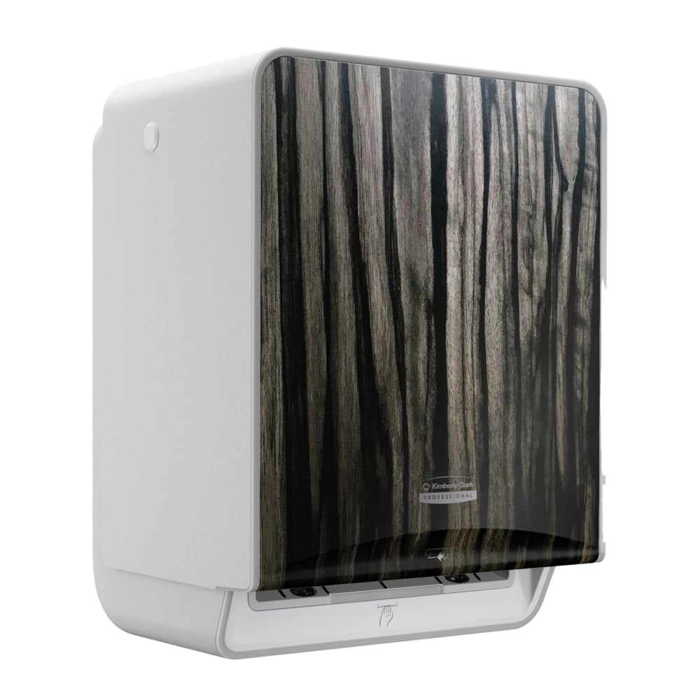 Kimberly-Clark Professional™ ICON™ Automatic Hard Roll Towel Dispenser (58750), with Ebony Woodgrain Design Faceplate, 16.53" x 12.41" x 10.19" (Qty 1) - 58750