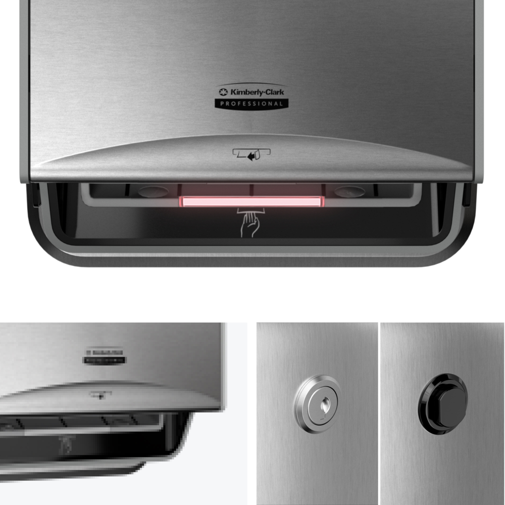 Kimberly-Clark Professional™ ICON™ Automatic Roll Towel Narrow Recessed Dispenser Housing without Trim Panel (53697), Stainless Steel, Module Sold Seperately (Qty 1) - 53697