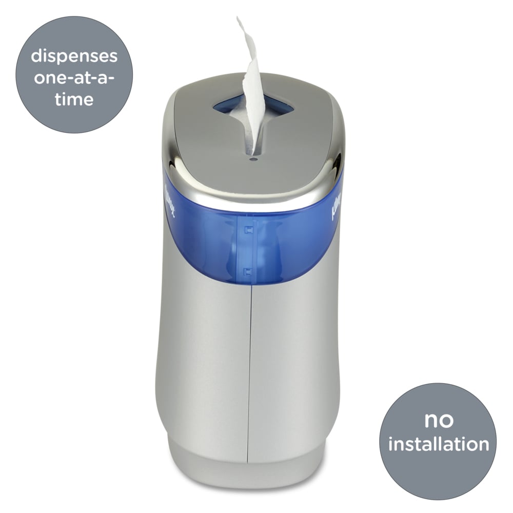 Kleenex® Reveal™ Countertop Folder Towel Dispenser (51904), Soft Grey, 13.3" x 9.0" x 5.2" (Qty 1) - 51904