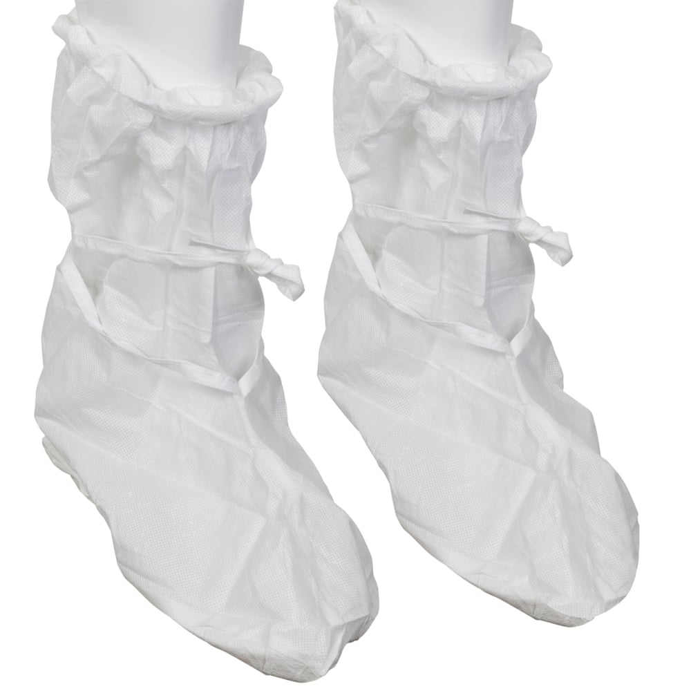 Kimtech™ A5 Sterile Cleanroom Boots (88808), Ties, White, Universal Boots, 100 Pairs / 200 Each / Case - 88808