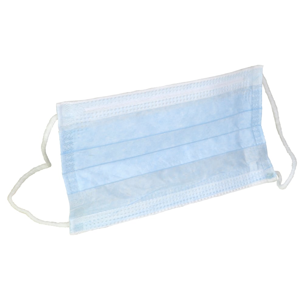 Kimtech™ M5 Pleat-Style Face Masks (62692), Ear Loops, Double Bag, Blue, One Size, 500 Masks / Case, 50 / Bag, 10 Bags - 62692