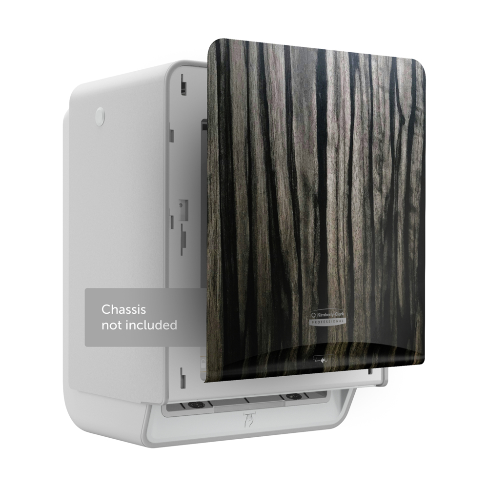 Plaque de revêtement ICON™ de Kimberly-Clark Professional (58830), au motif de grain de bois d’ébène, pour distributrice automatique d’essuie-mains; une plaque de revêtement par caisse - 58830