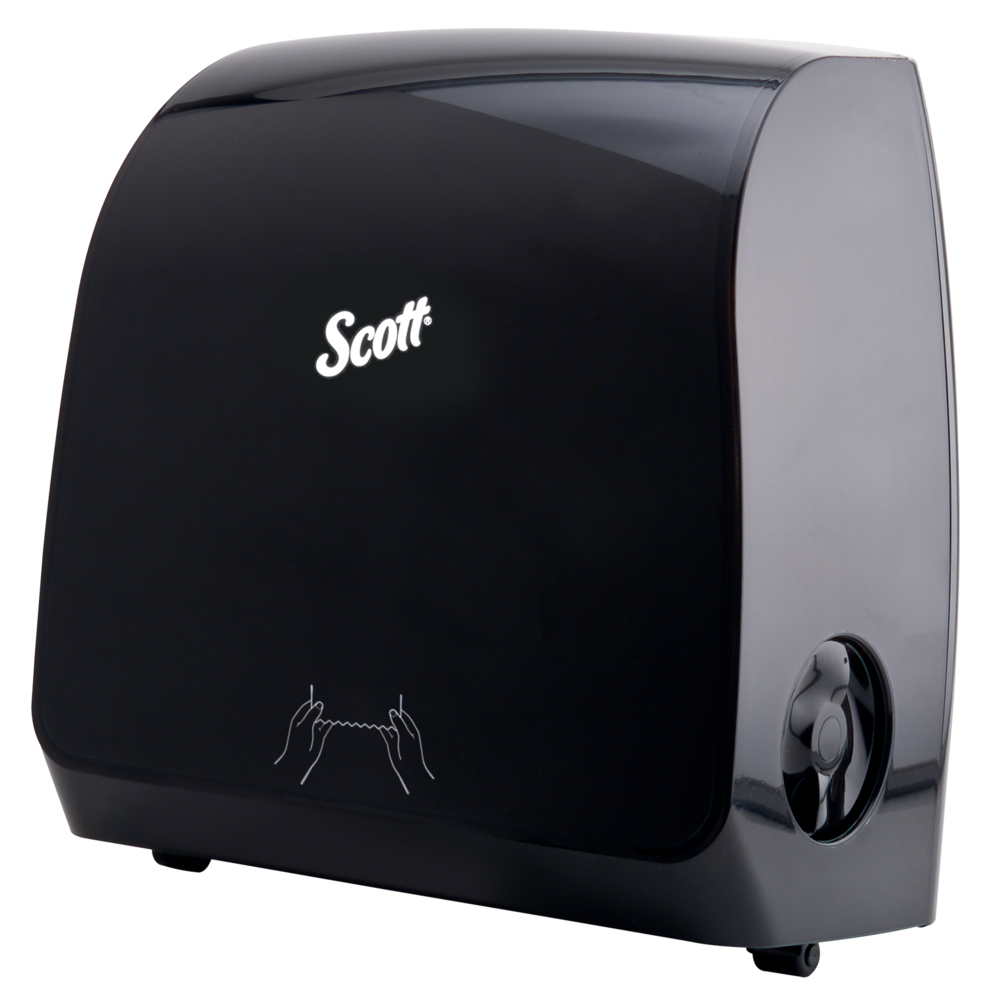 Scott® Slimroll Manual Towel Dispensers (47092), Black, for Orange Core Scott® Slimroll Towels, 12.65" x 13.02" x 7.18" (Qty 1) - 47092